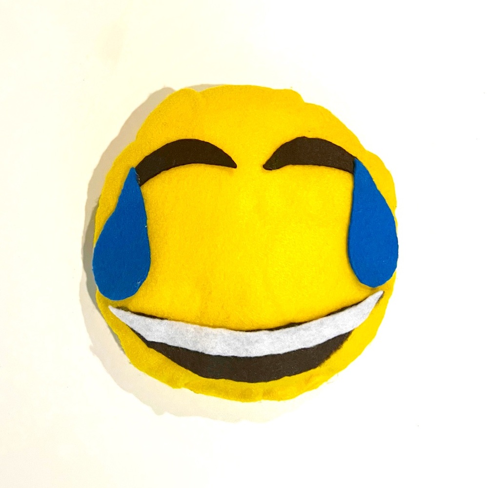 Crying Laughing Face Emoji Mini Pillow